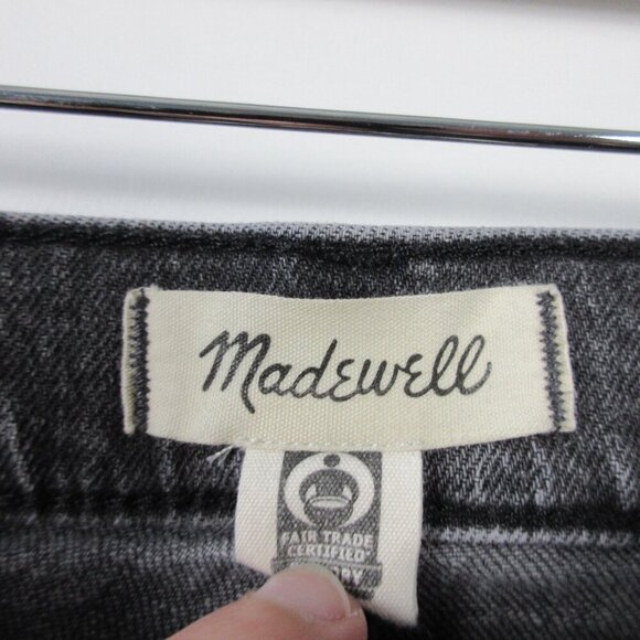 Madewell The Perfect Vintage Jean Women 31 Black Ankle Cotton Denim Distress 630 - Picture 3 of 13